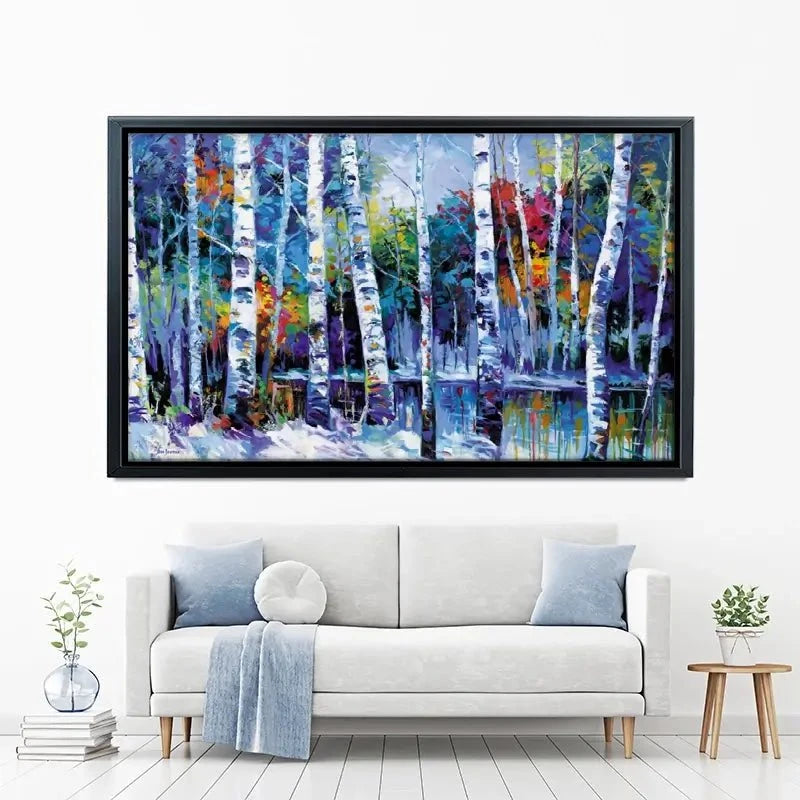 Blue Birches Canvas Print Blue Birches Canvas Print wall art product Leon Devenice
