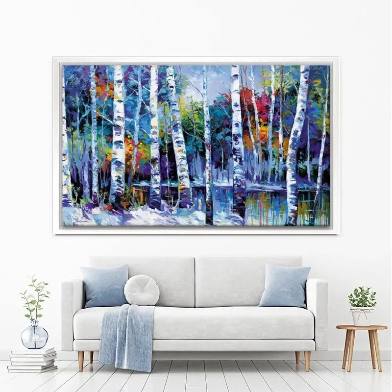 Blue Birches Canvas Print Blue Birches Canvas Print wall art product Leon Devenice