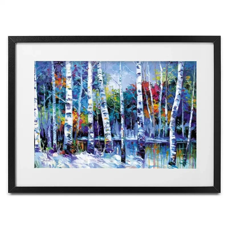 Blue Birches Framed Art Print Blue Birches Framed Art Print wall art product Leon Devenice