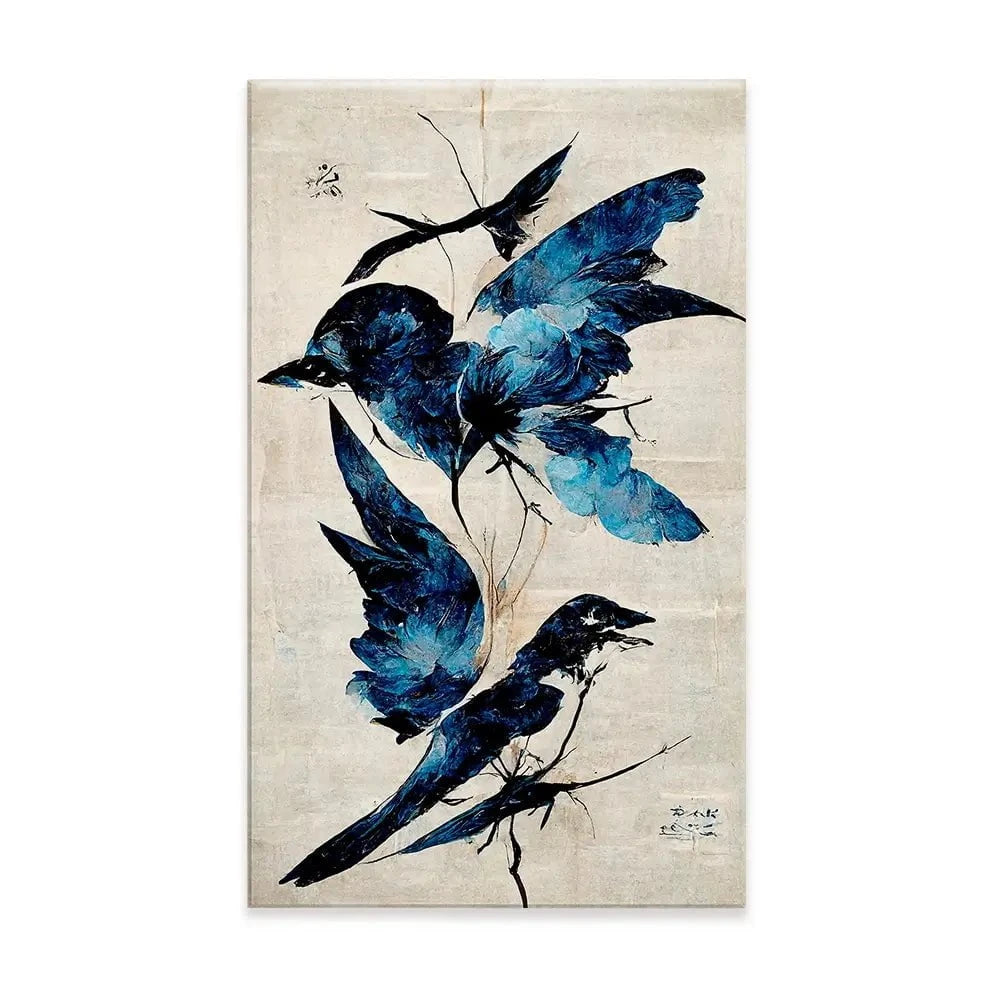 Blue Birds Canvas Print Blue Birds Canvas Print wall art product Treechild
