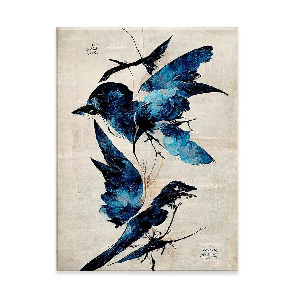 Blue Birds Canvas Print Blue Birds Canvas Print wall art product Treechild