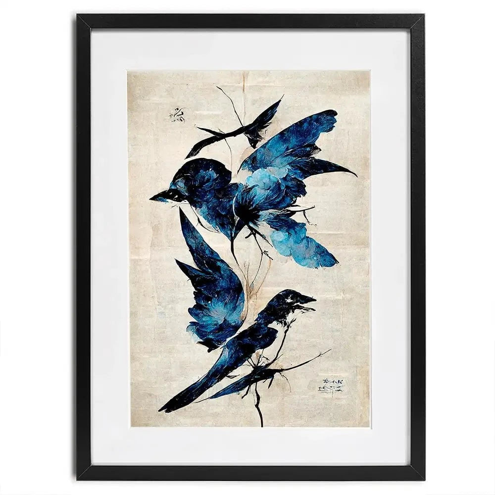 Blue Birds Framed Art Print Blue Birds Framed Art Print wall art product Treechild