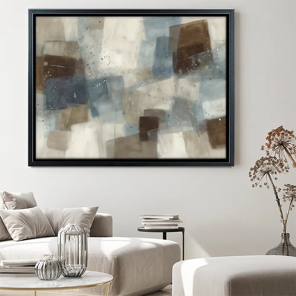 Blue Block Abstract Canvas Print Blue Block Abstract Canvas Print wall art product Chromatic Storm Studio