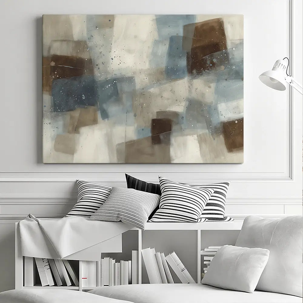 Blue Block Abstract Canvas Print Blue Block Abstract Canvas Print wall art product Chromatic Storm Studio