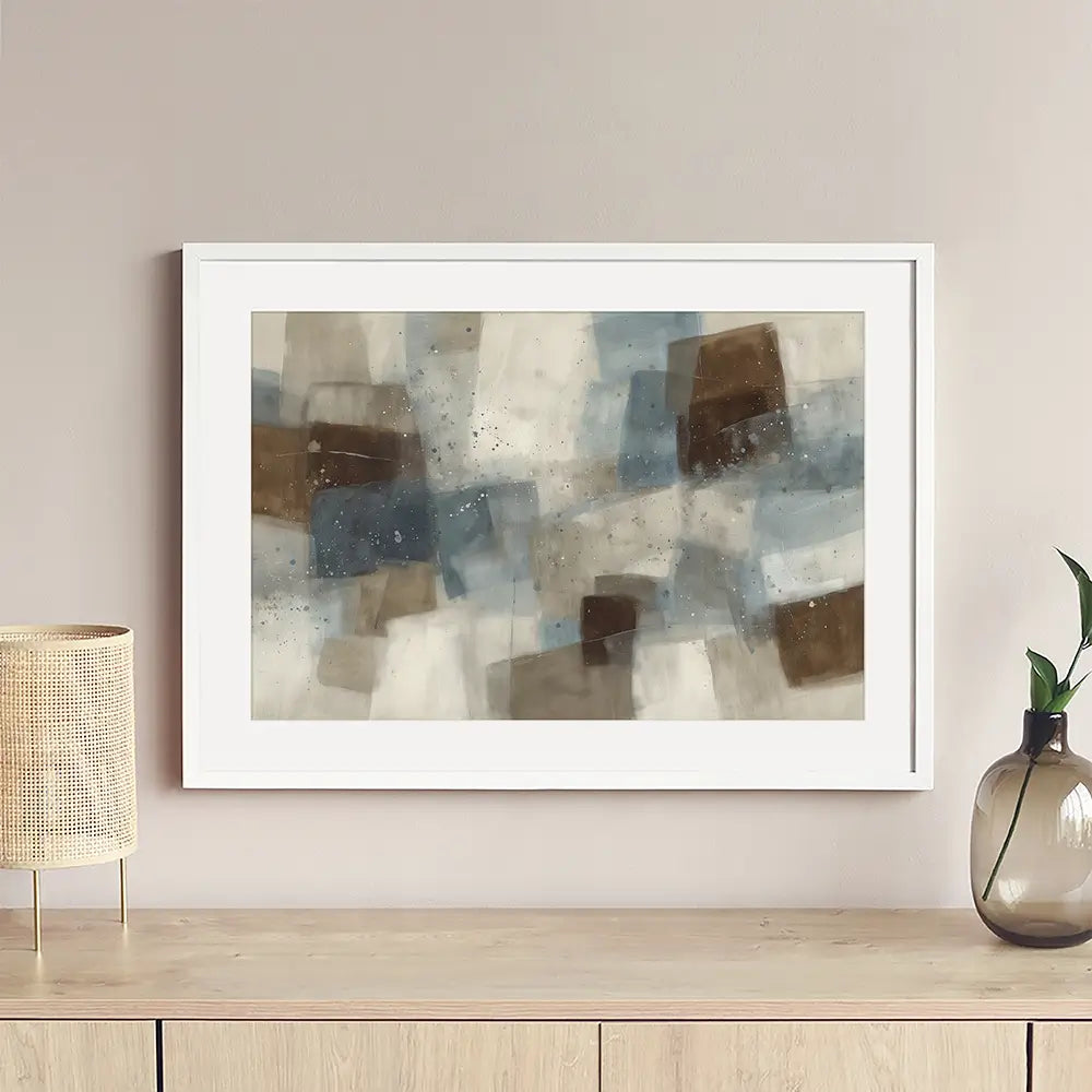 Blue Block Abstract Framed Art Print Blue Block Abstract Framed Art Print wall art product Chromatic Storm Studio