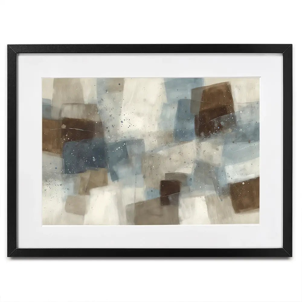 Blue Block Abstract Framed Art Print Blue Block Abstract Framed Art Print wall art product Chromatic Storm Studio