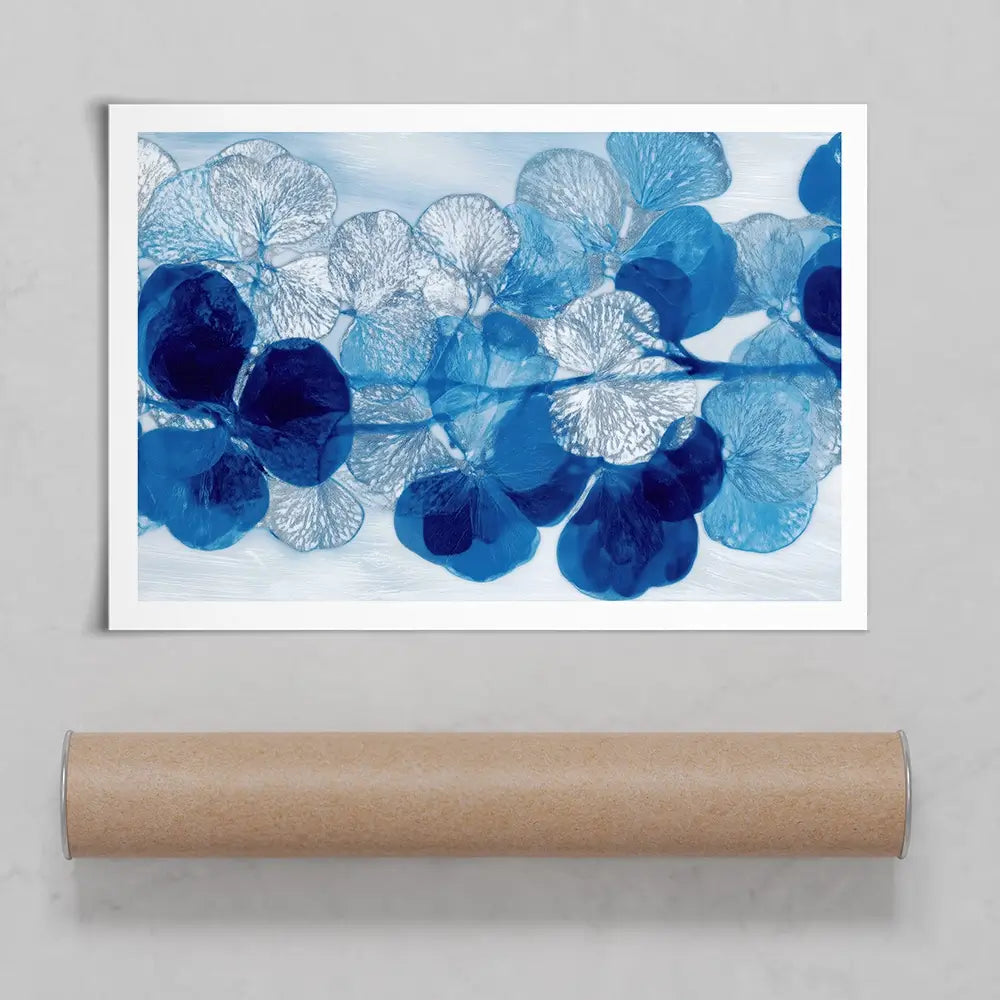 Blue Botanical Pattern Art Print Blue Botanical Pattern Art Print wall art product Chromatic Storm Studio