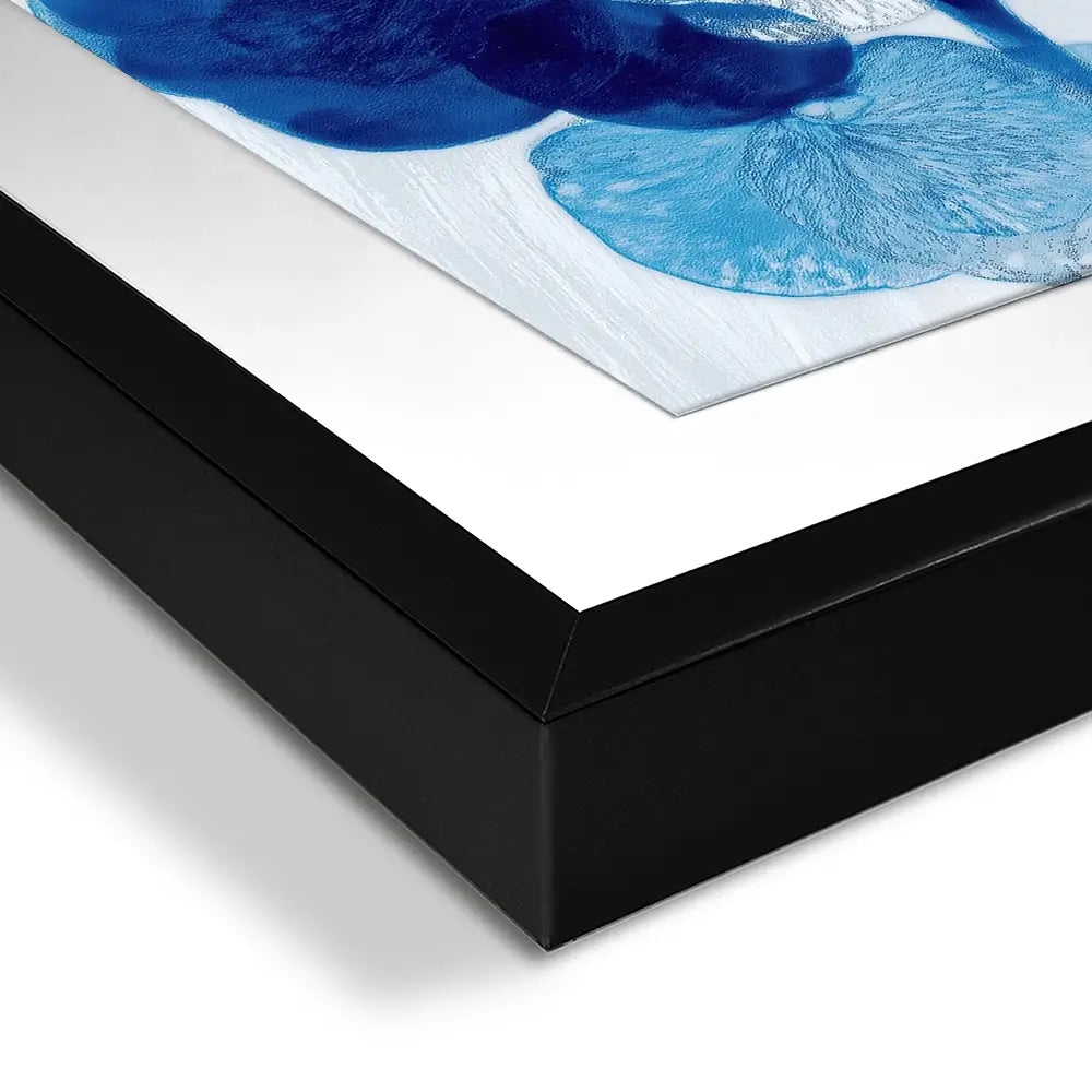 Blue Botanical Pattern Framed Art Print Blue Botanical Pattern Framed Art Print wall art product Chromatic Storm Studio