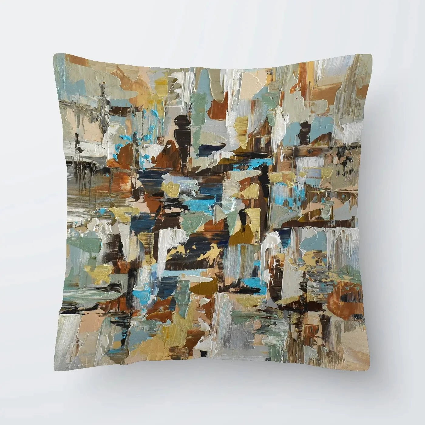 Blue Brown Abstract Cushion Blue Brown Abstract Cushion wall art product Olga Tkachyk