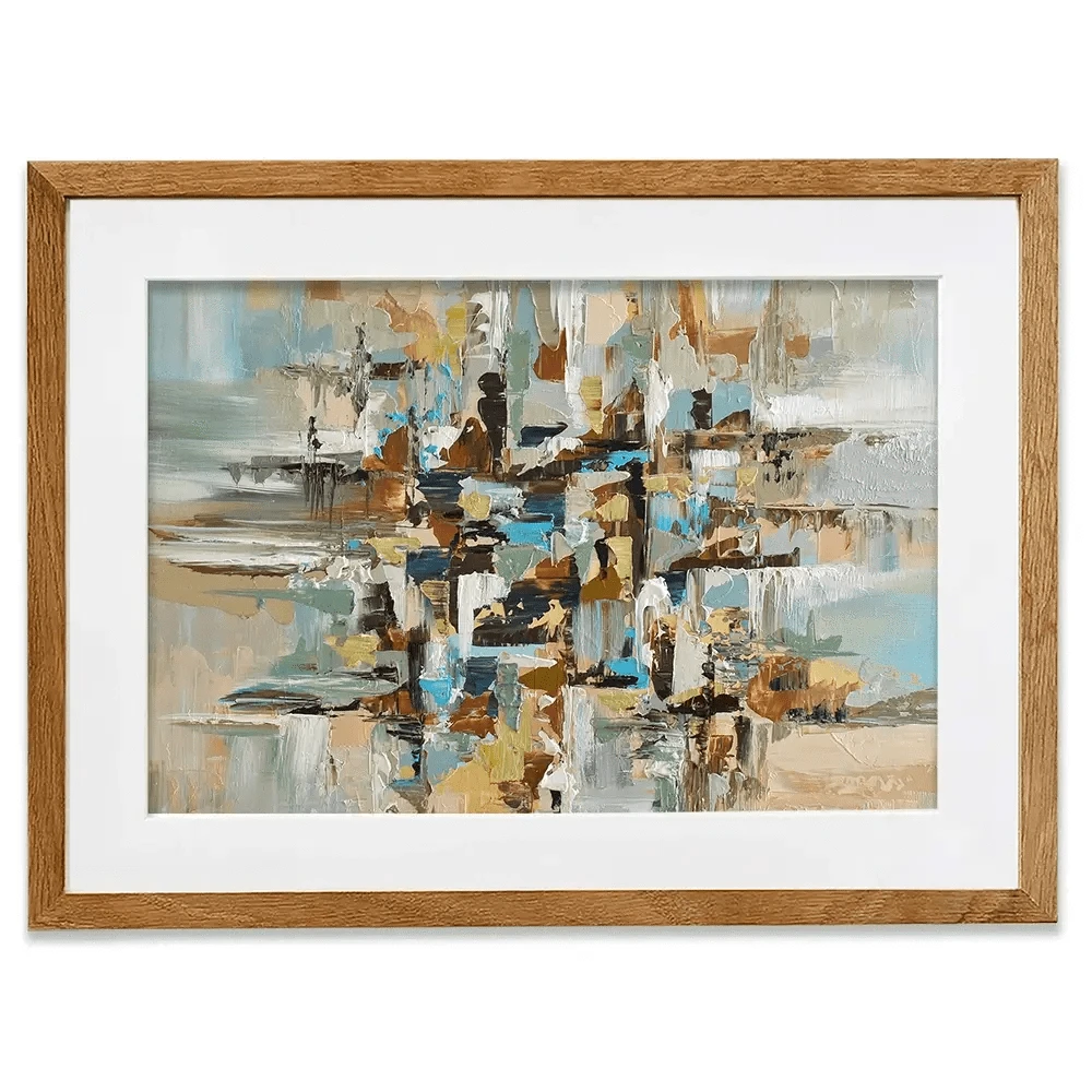 Blue Brown Abstract Framed Art Print Blue Brown Abstract Framed Art Print wall art product Olga Tkachyk