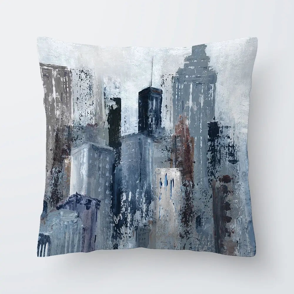 Blue City Mood Cushion Blue City Mood Cushion wall art product Art Print Shop