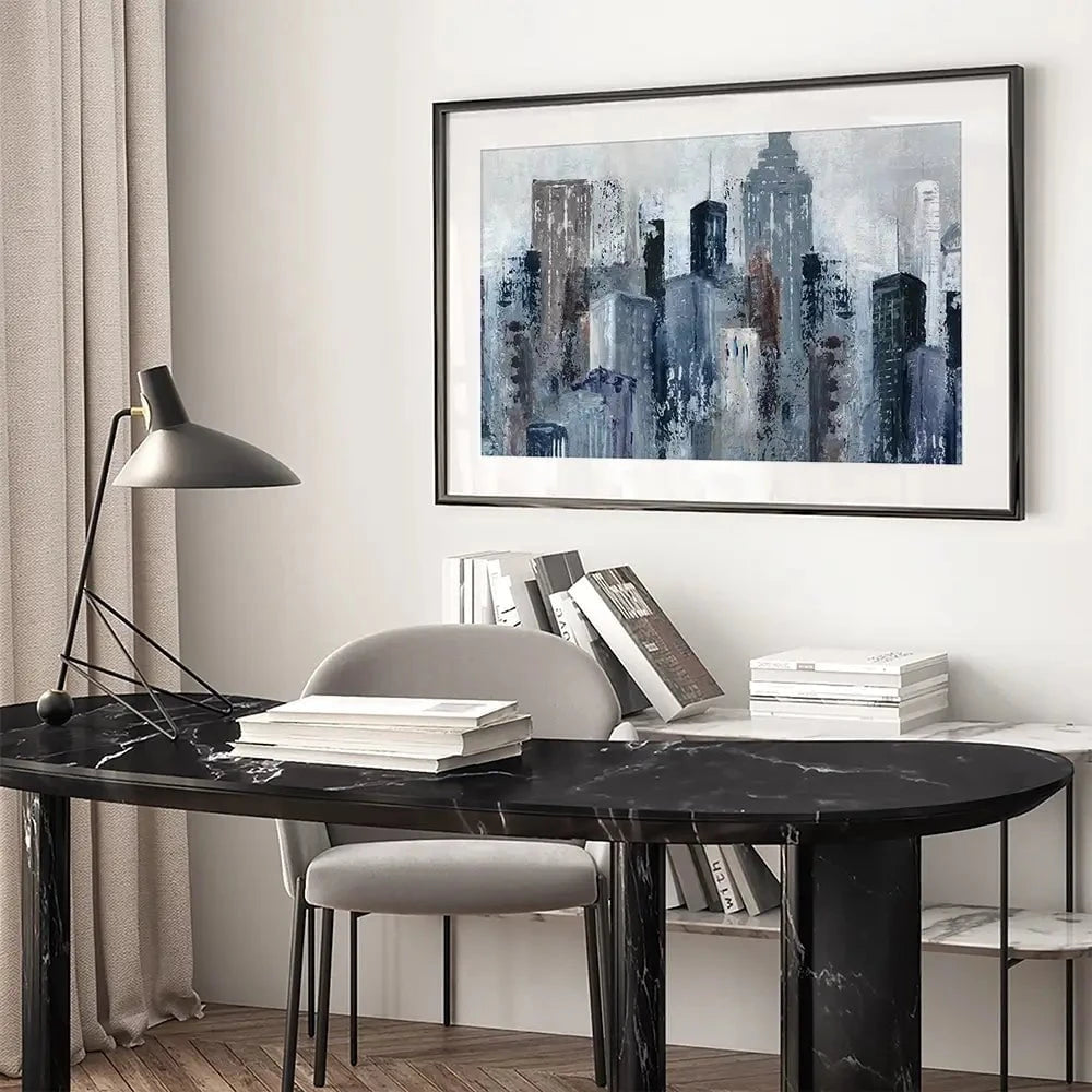 Blue City Mood Framed Art Print Blue City Mood Framed Art Print wall art product Carol Robinson