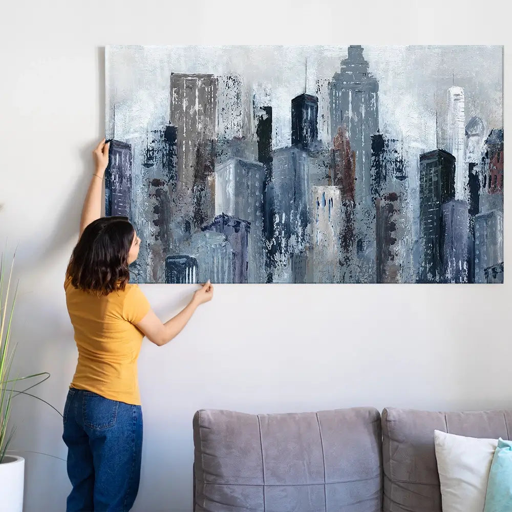 Blue City Mood Oversized Canvas Print Blue City Mood Oversized Canvas Print wall art product Carol Robinson