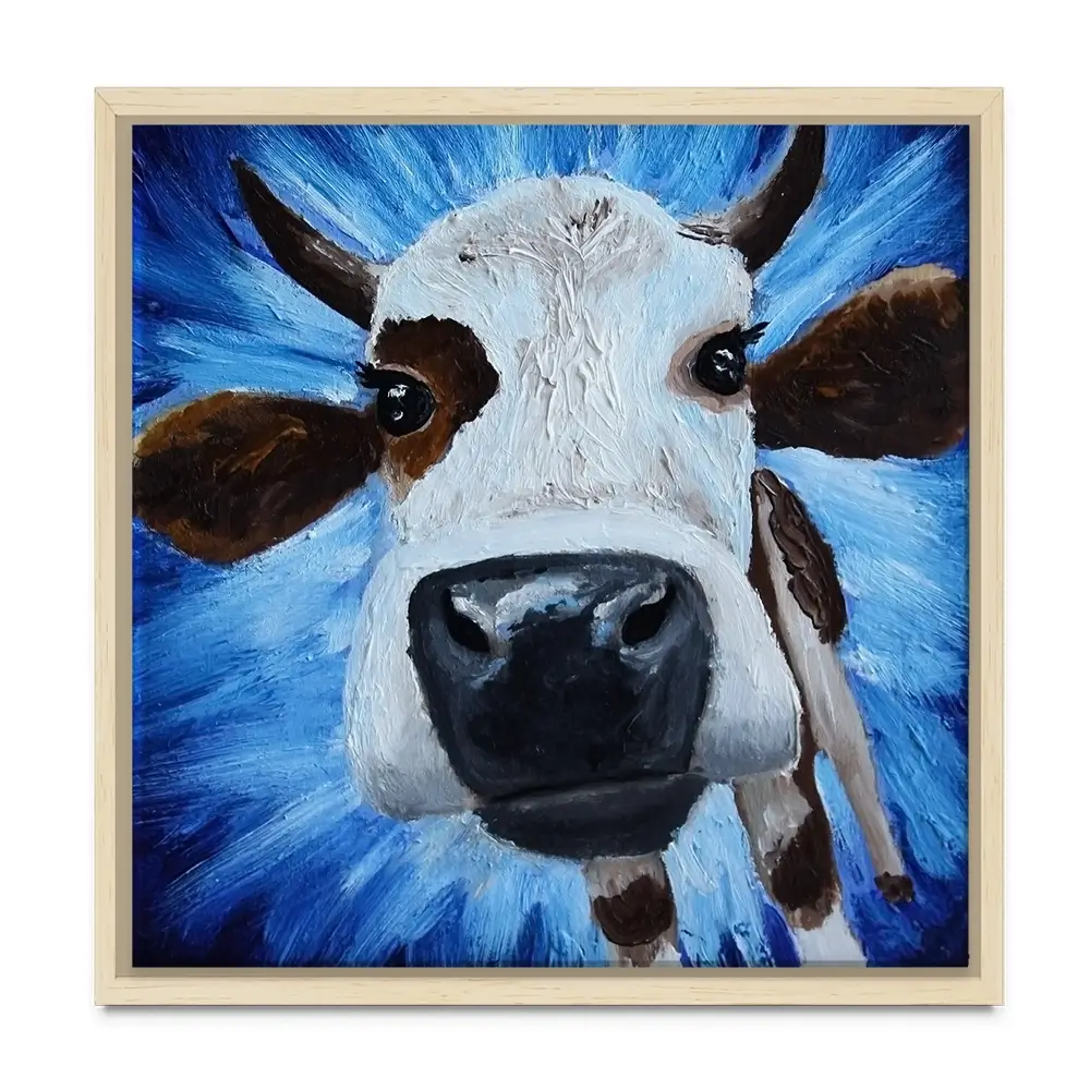 Blue Cow Canvas Print Blue Cow Canvas Print wall art product Daria Ermolina / Shutterstock