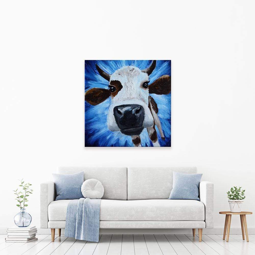 Blue Cow Canvas Print Blue Cow Canvas Print wall art product Daria Ermolina / Shutterstock