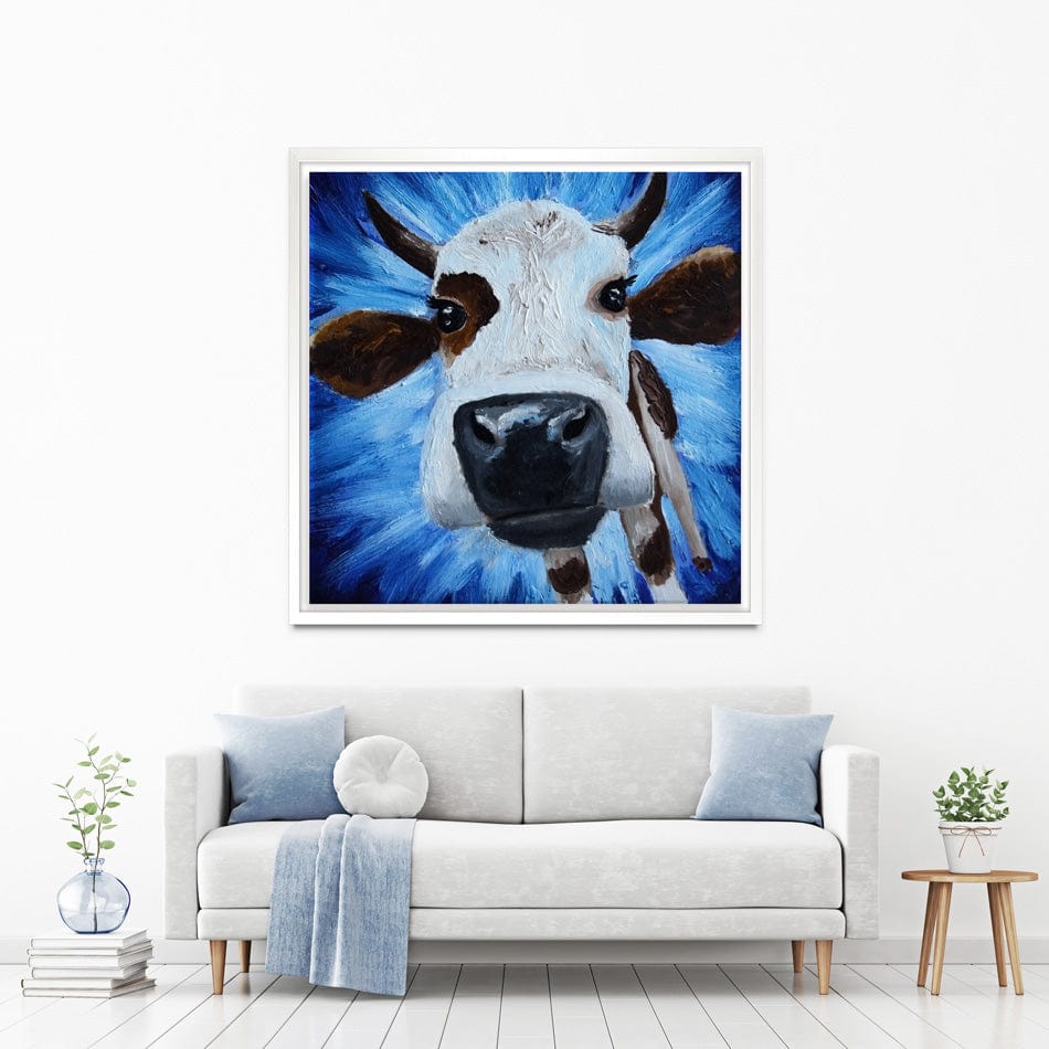 Blue Cow Canvas Print Blue Cow Canvas Print wall art product Daria Ermolina / Shutterstock