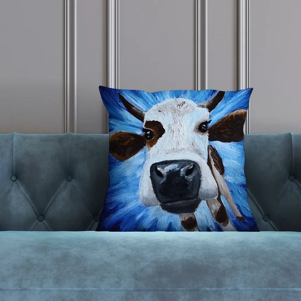 Blue Cow Cushion Blue Cow Cushion wall art product Daria Ermolina / Shutterstock