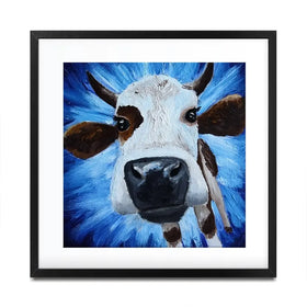 Blue Cow Square Framed Art Print Blue Cow Square Framed Art Print wall art product Daria Ermolina / Shutterstock