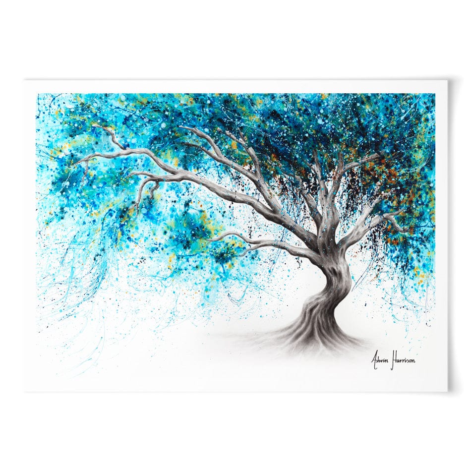 Blue Crystal Dream Tree Art Print wall art product Ashvin Harrison