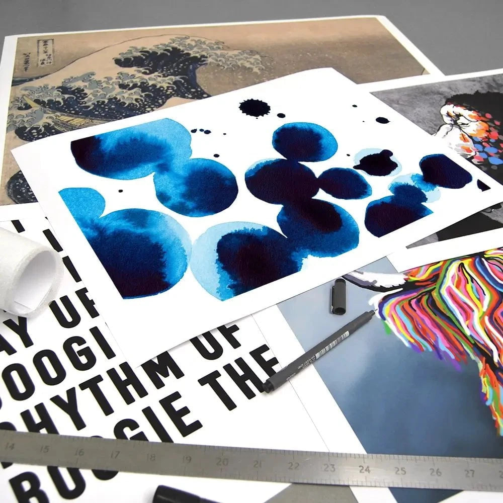 Blue Drops Art Print Blue Drops Art Print wall art product Annie Warren