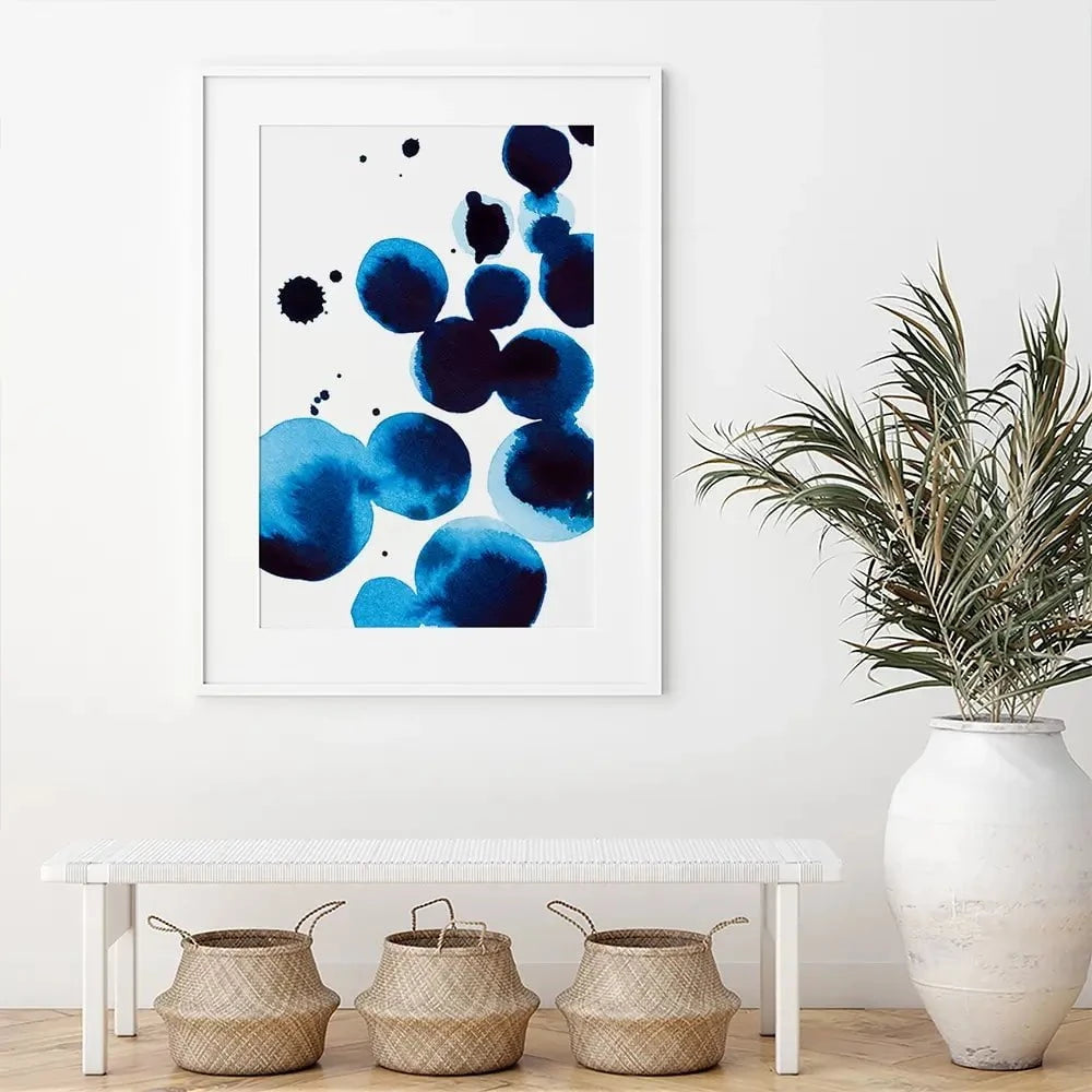 Blue Drops Framed Art Print Blue Drops Framed Art Print wall art product Annie Warren