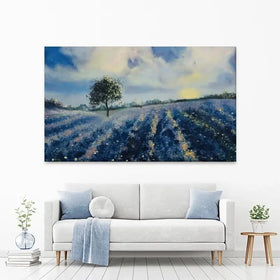 Blue Fields Canvas Print Blue Fields Canvas Print wall art product Violeta Allaberdieva