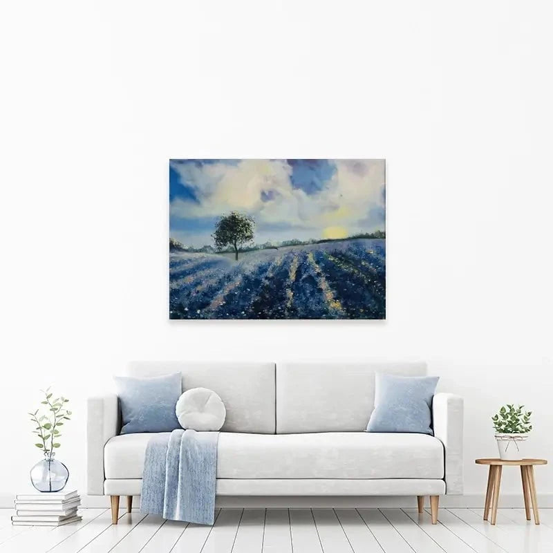 Blue Fields Canvas Print Blue Fields Canvas Print wall art product Violeta Allaberdieva