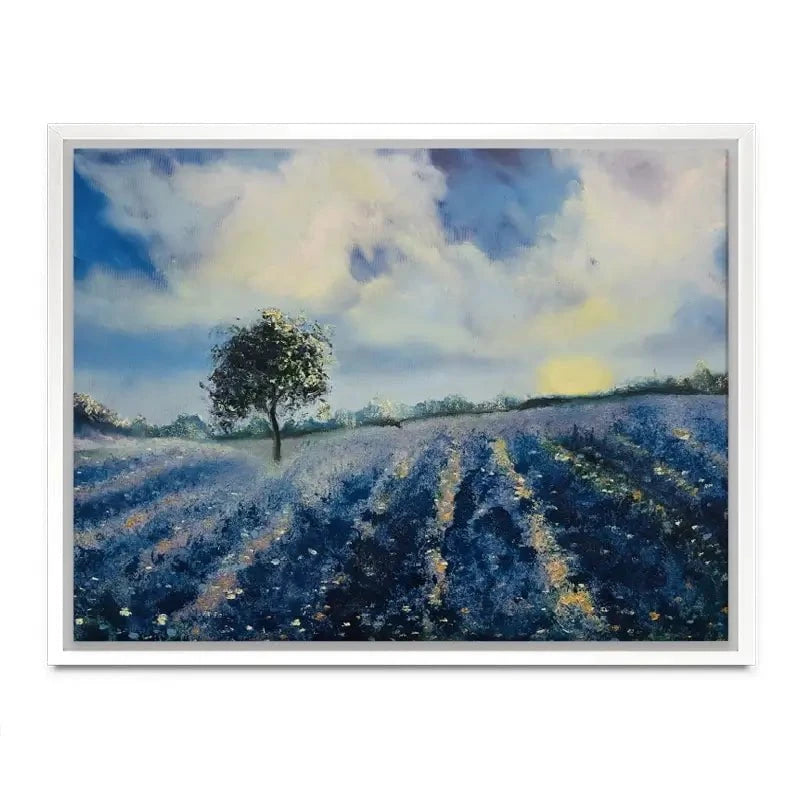 Blue Fields Canvas Print Blue Fields Canvas Print wall art product Violeta Allaberdieva