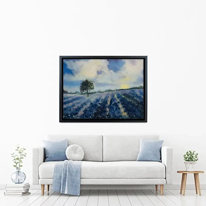 Blue Fields Canvas Print Blue Fields Canvas Print wall art product Violeta Allaberdieva
