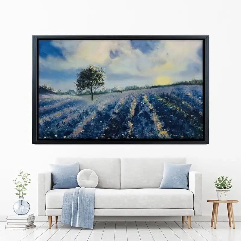 Blue Fields Canvas Print Blue Fields Canvas Print wall art product Violeta Allaberdieva