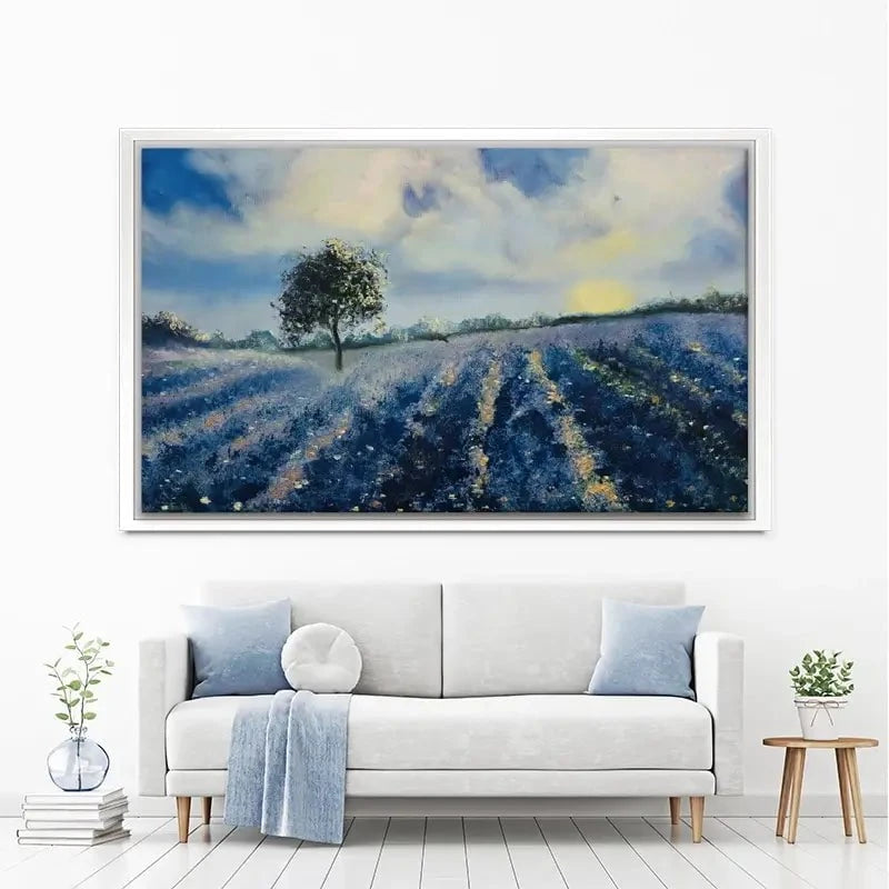 Blue Fields Canvas Print Blue Fields Canvas Print wall art product Violeta Allaberdieva