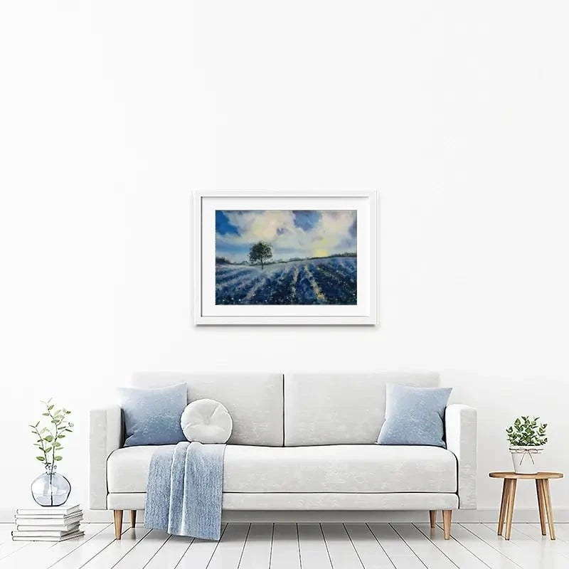 Blue Fields Framed Art Print Blue Fields Framed Art Print wall art product Violeta Allaberdieva