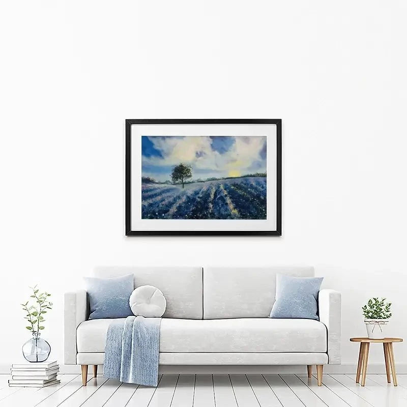 Blue Fields Framed Art Print Blue Fields Framed Art Print wall art product Violeta Allaberdieva
