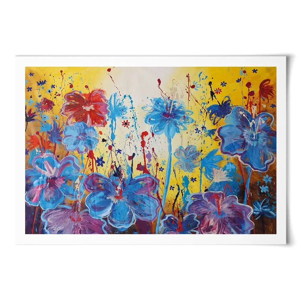 Blue Floral Burst Art Print Blue Floral Burst Art Print wall art product Maria Moretti