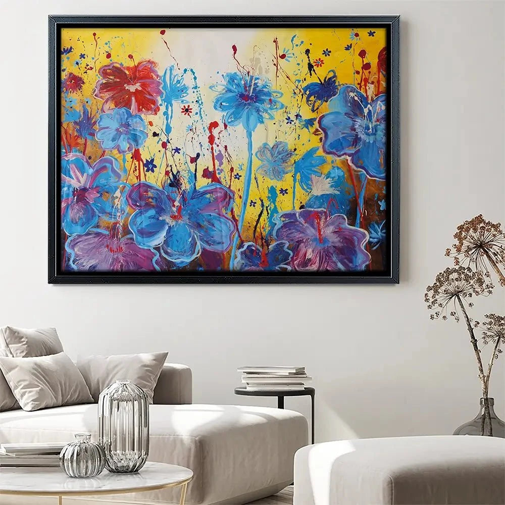 Blue Floral Burst Canvas Print Blue Floral Burst Canvas Print wall art product Maria Moretti