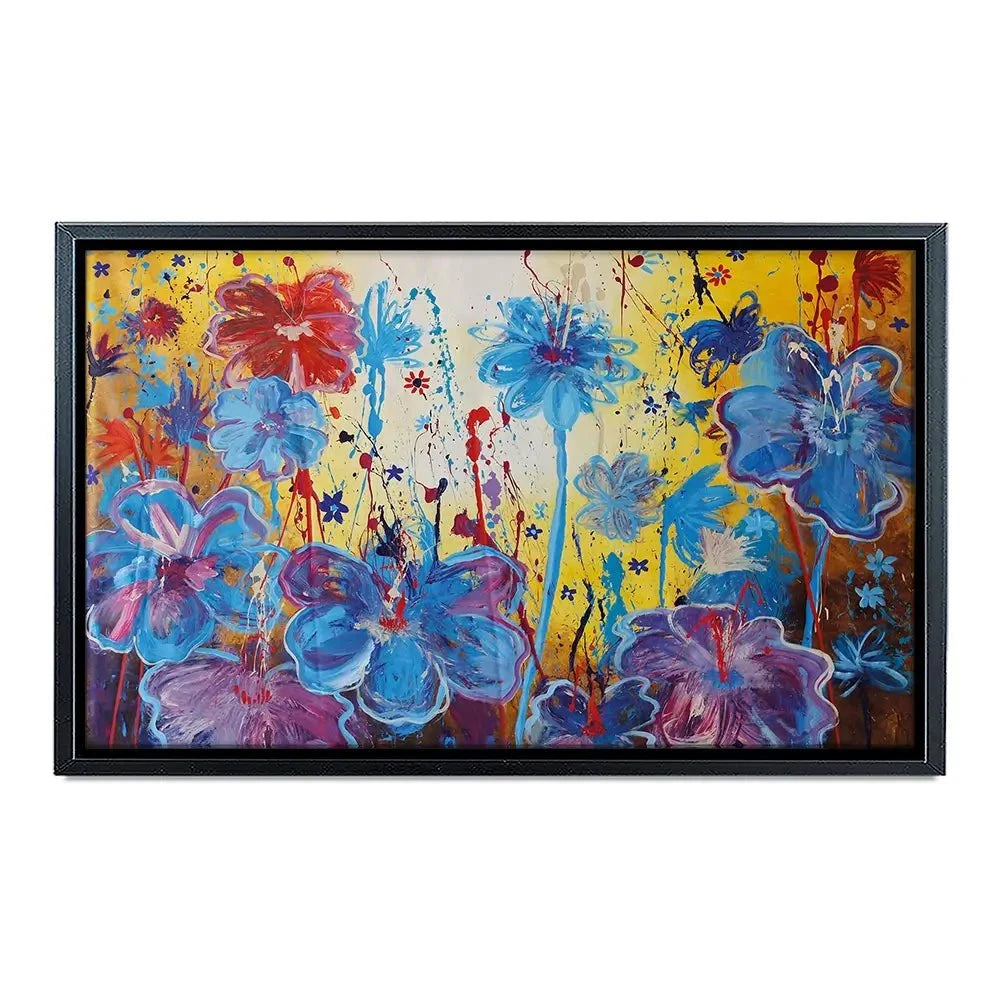 Blue Floral Burst Canvas Print Blue Floral Burst Canvas Print wall art product Maria Moretti