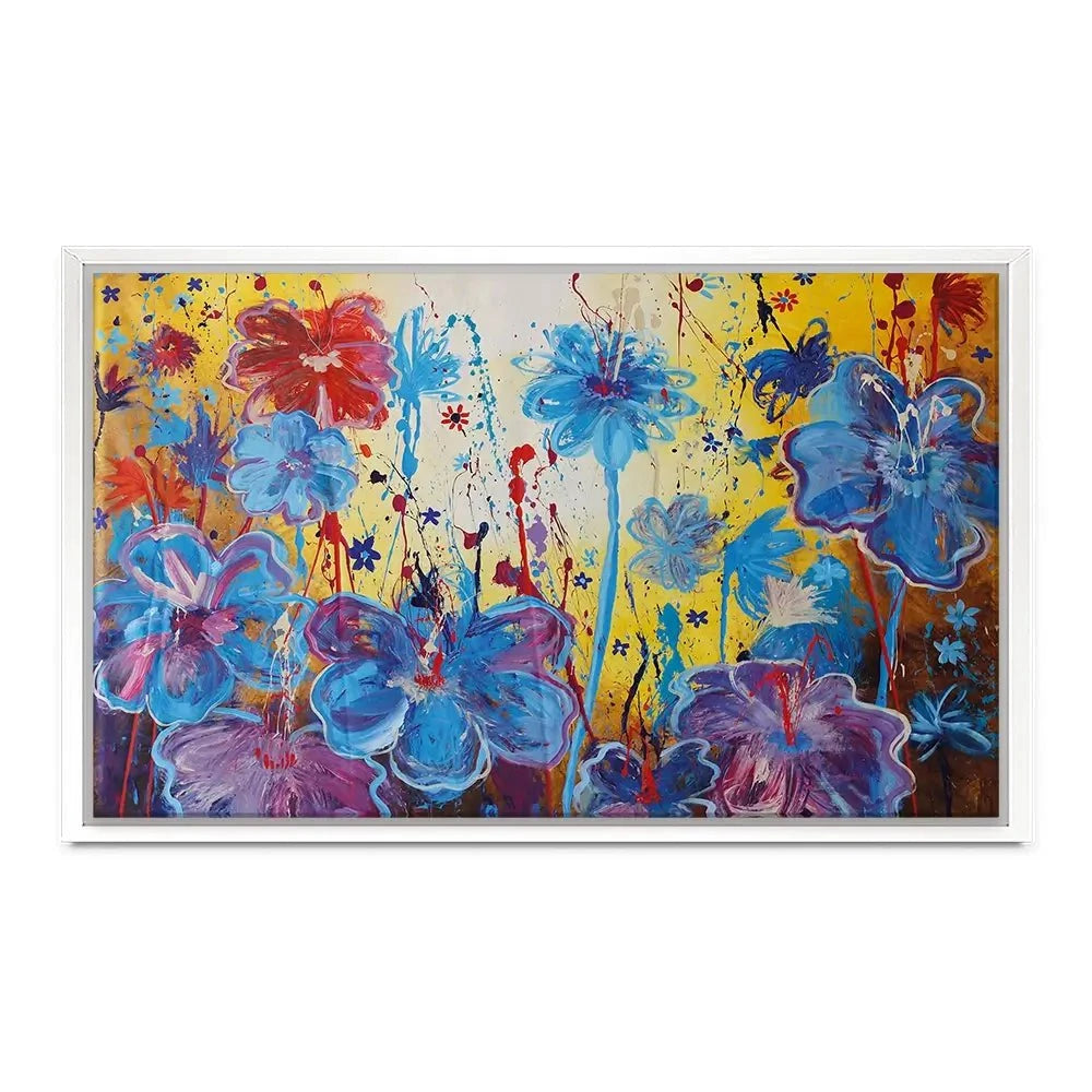 Blue Floral Burst Canvas Print Blue Floral Burst Canvas Print wall art product Maria Moretti