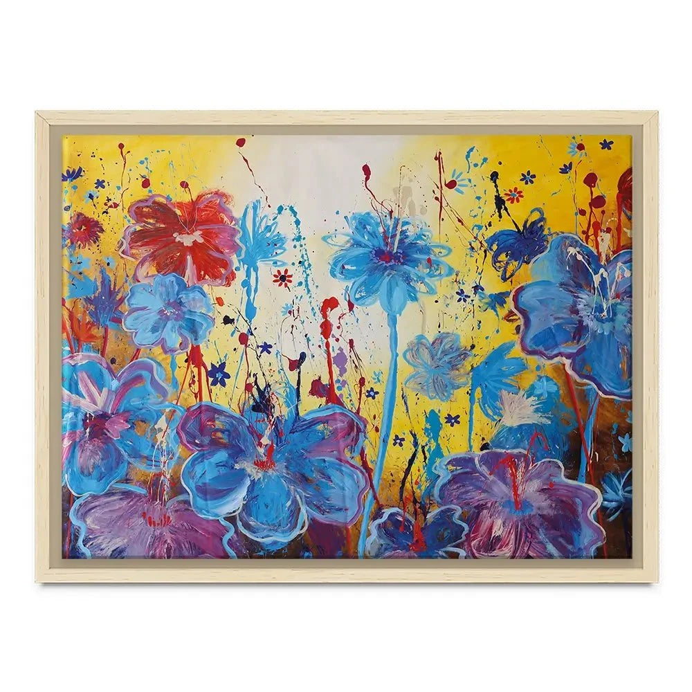Blue Floral Burst Canvas Print Blue Floral Burst Canvas Print wall art product Maria Moretti