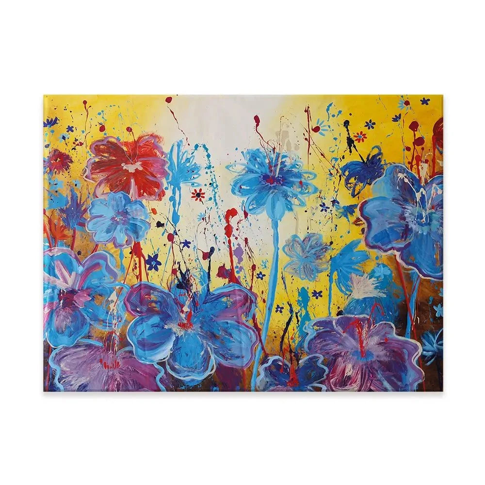 Blue Floral Burst Canvas Print Blue Floral Burst Canvas Print wall art product Maria Moretti