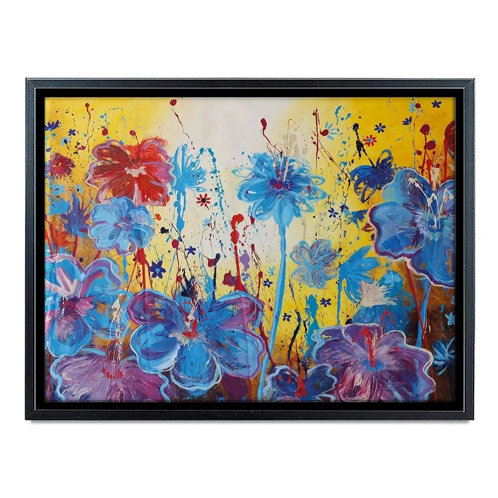 Blue Floral Burst Canvas Print Blue Floral Burst Canvas Print wall art product Maria Moretti