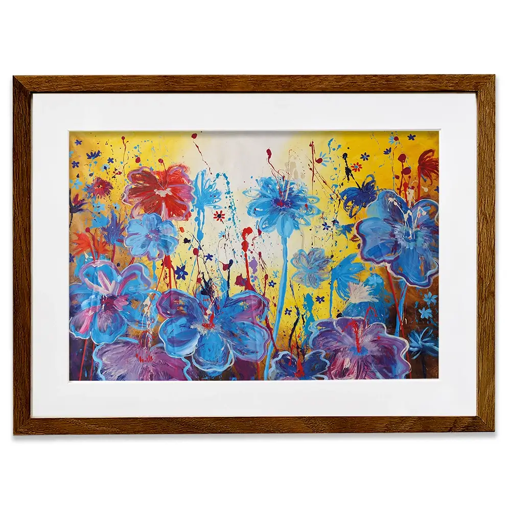 Blue Floral Burst Framed Art Print Blue Floral Burst Framed Art Print wall art product Maria Moretti