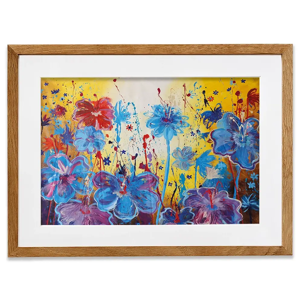 Blue Floral Burst Framed Art Print Blue Floral Burst Framed Art Print wall art product Maria Moretti