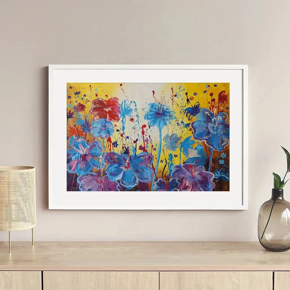 Blue Floral Burst Framed Art Print Blue Floral Burst Framed Art Print wall art product Maria Moretti