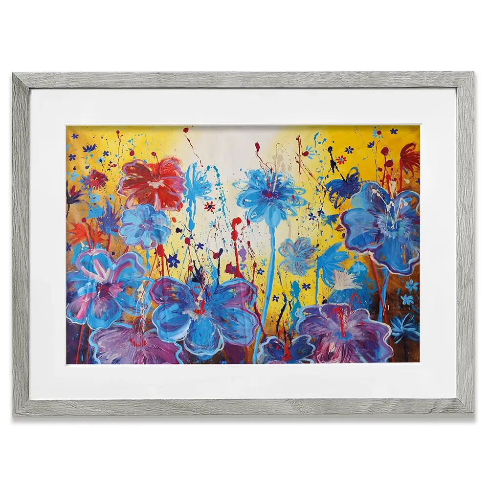 Blue Floral Burst Framed Art Print Blue Floral Burst Framed Art Print wall art product Maria Moretti