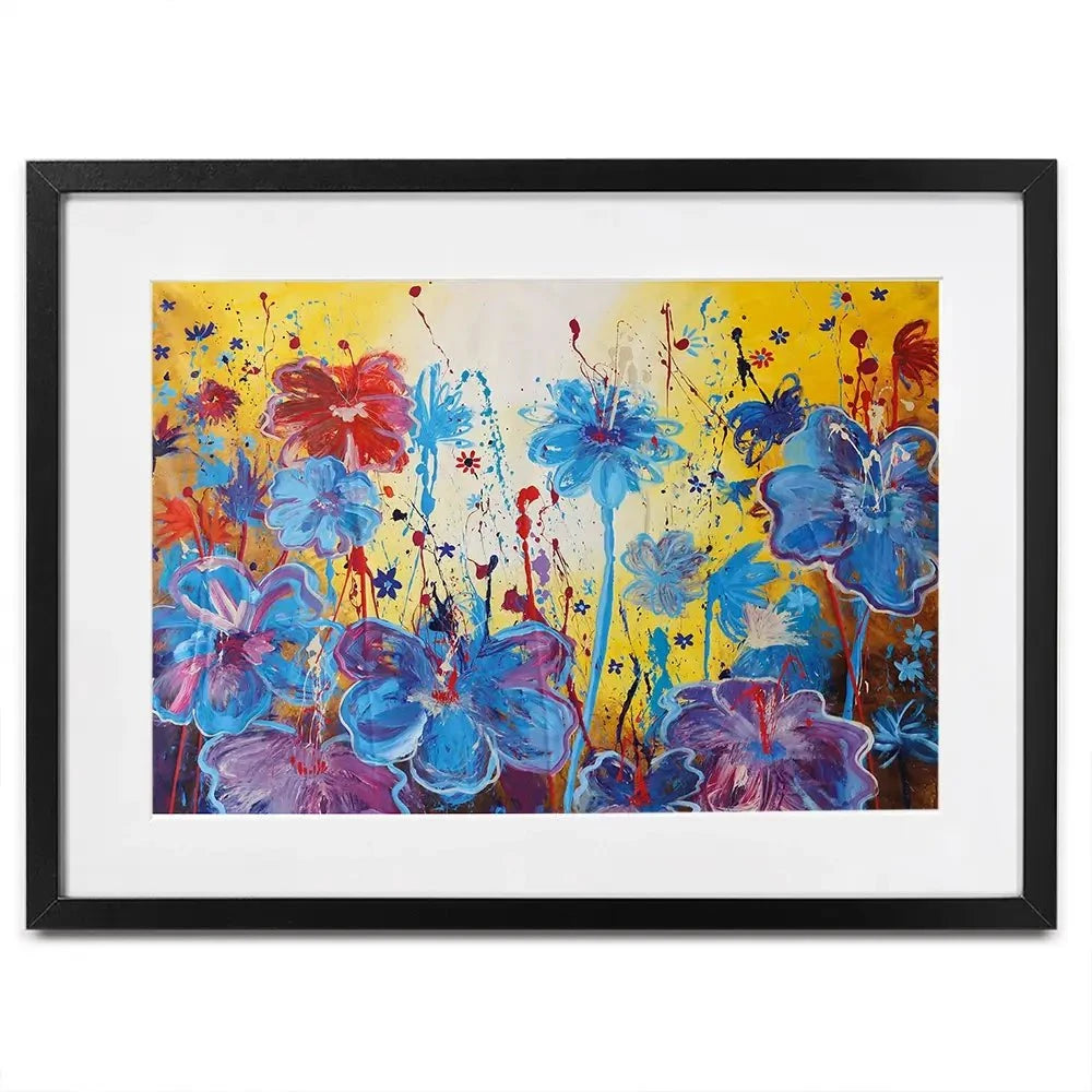Blue Floral Burst Framed Art Print Blue Floral Burst Framed Art Print wall art product Maria Moretti