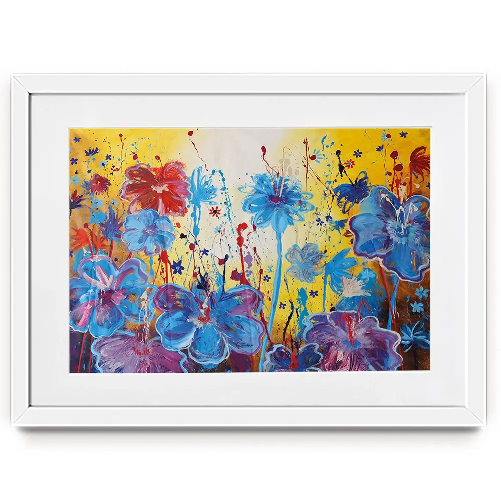 Blue Floral Burst Framed Art Print Blue Floral Burst Framed Art Print wall art product Maria Moretti