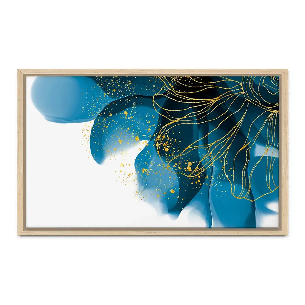 Blue Floral Speckles Canvas Print Blue Floral Speckles Canvas Print wall art product Olga.And.Design / Shutterstock