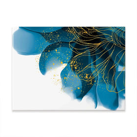 Blue Floral Speckles Canvas Print Blue Floral Speckles Canvas Print wall art product Olga.And.Design / Shutterstock