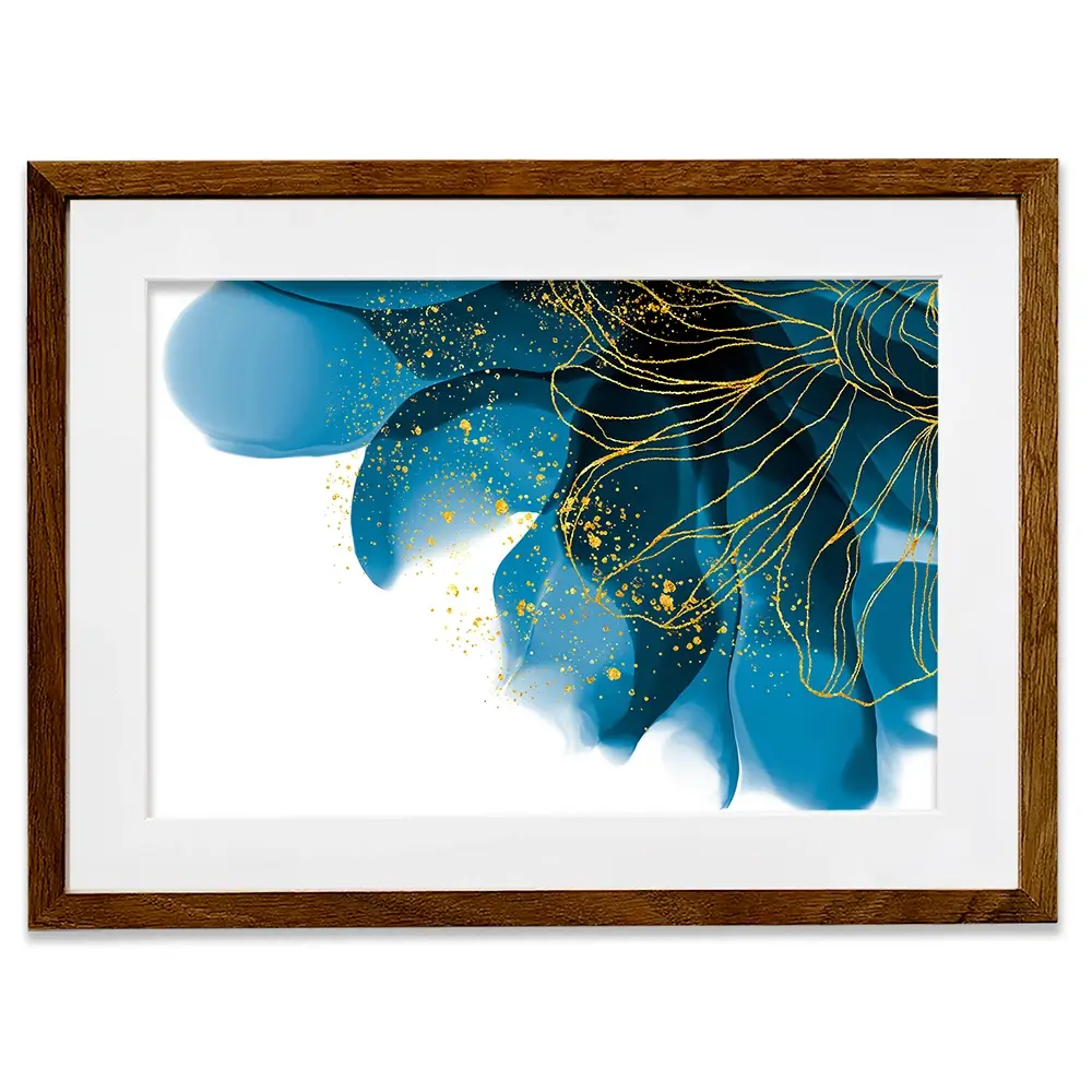 Blue Floral Speckles Framed Art Print Blue Floral Speckles Framed Art Print wall art product Olga.And.Design / Shutterstock
