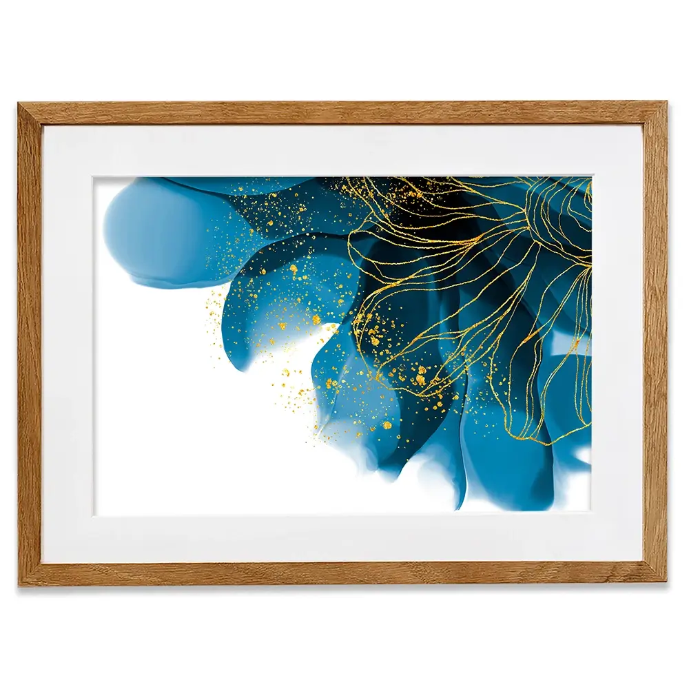 Blue Floral Speckles Framed Art Print Blue Floral Speckles Framed Art Print wall art product Olga.And.Design / Shutterstock